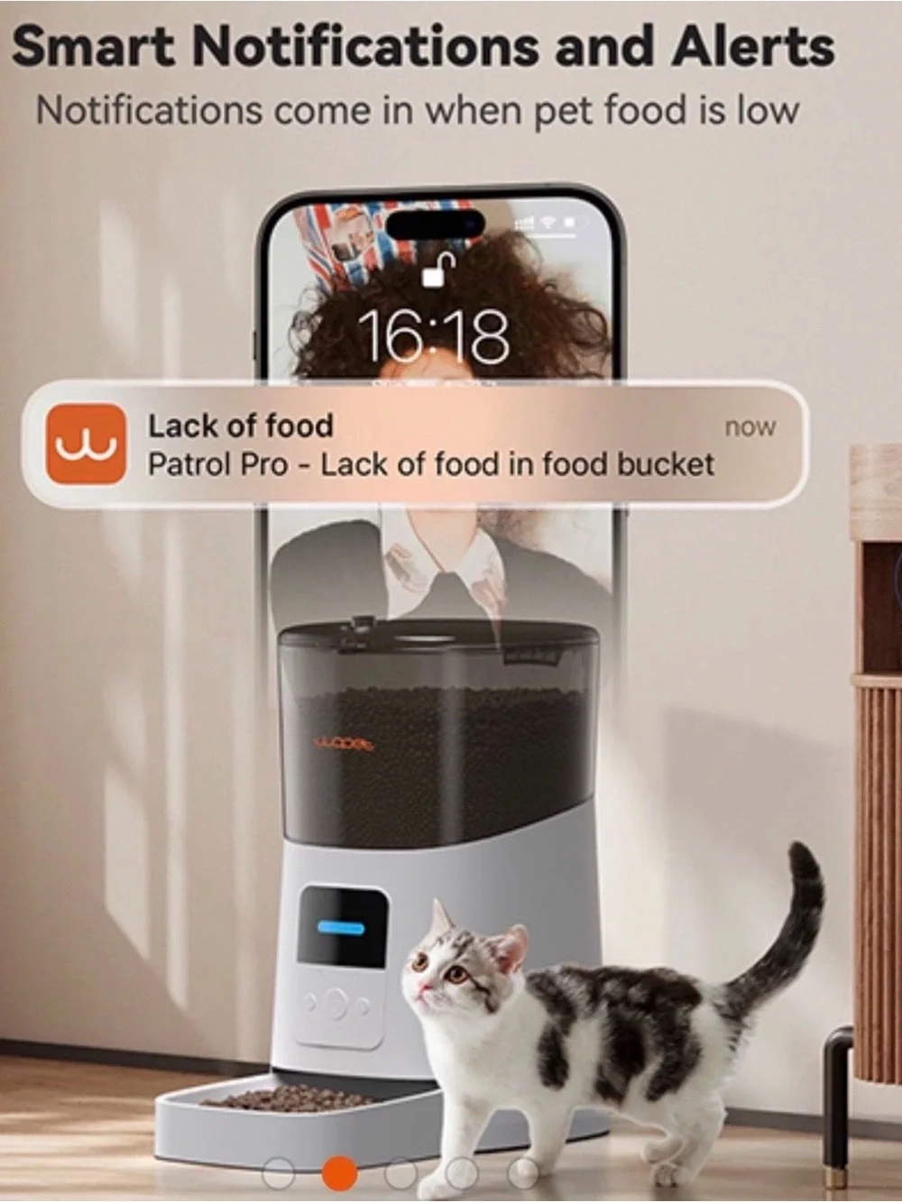 WOPET Automatic Pet Feeder 6L Voice Recorder White